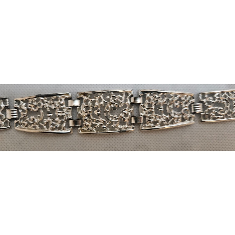 Vintage Sarah Coventry jewelry‎ "Frozen Lace" Bracelet - Silver - VERY NICE!